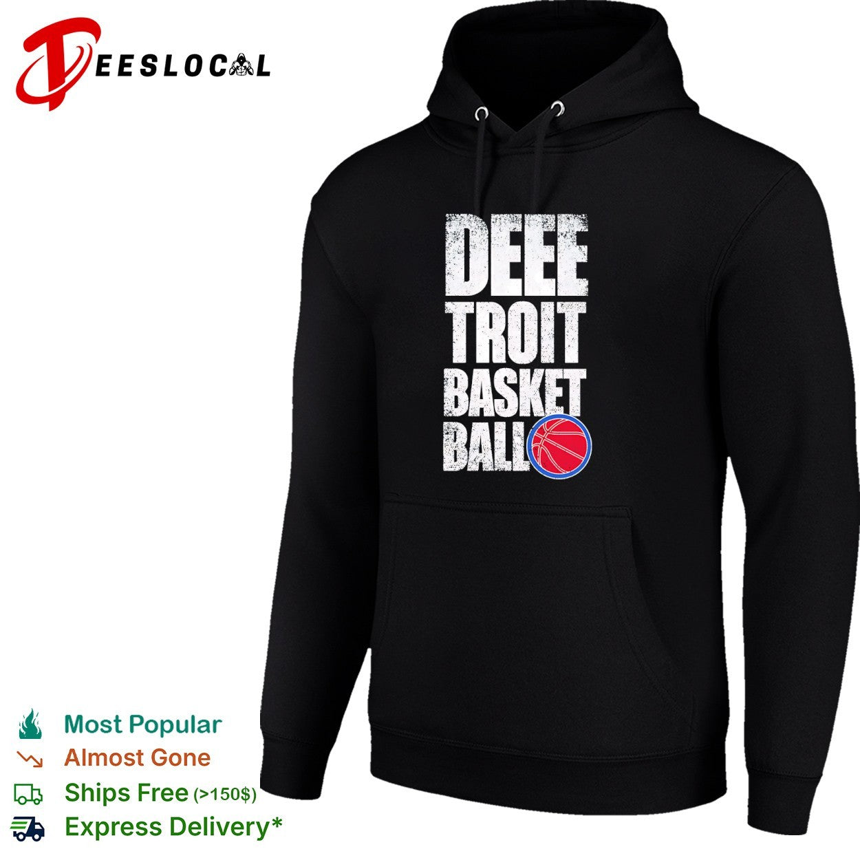 Distressed Deee-Troit Basketball Logo Detroit Pistons shirt