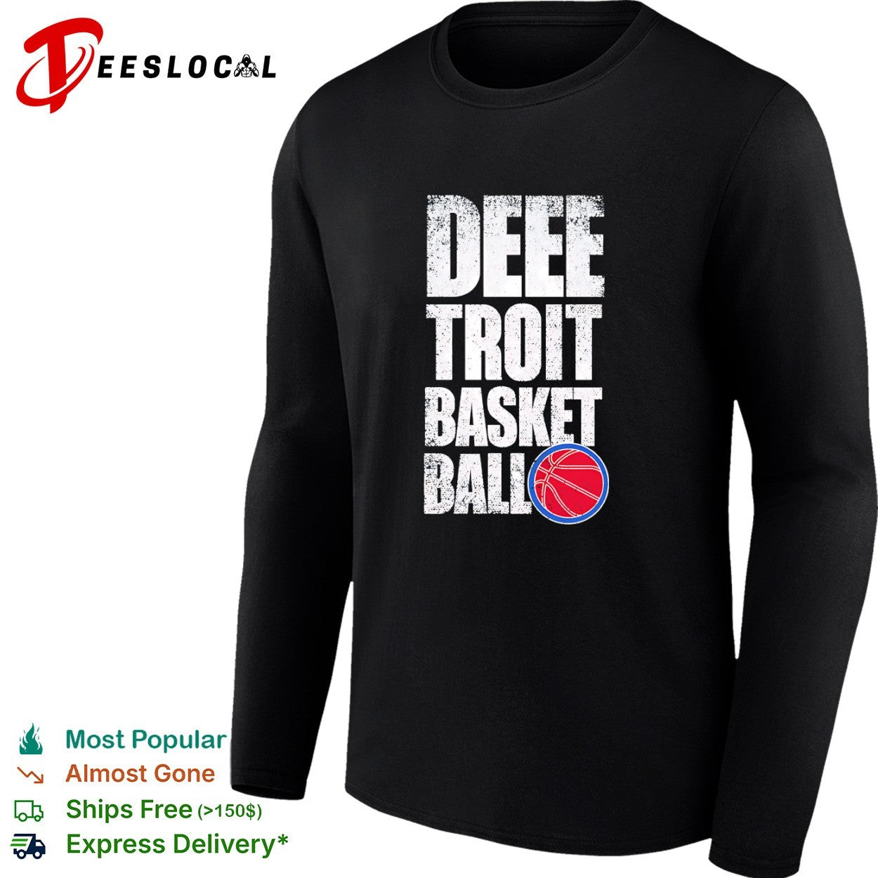 Distressed Deee-Troit Basketball Logo Detroit Pistons shirt