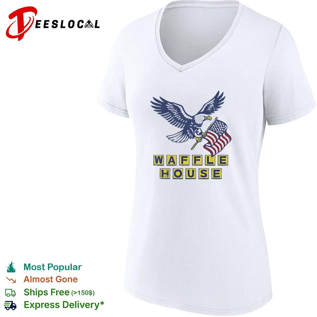 Distressed Waffle House Eagle with American Flag shirt