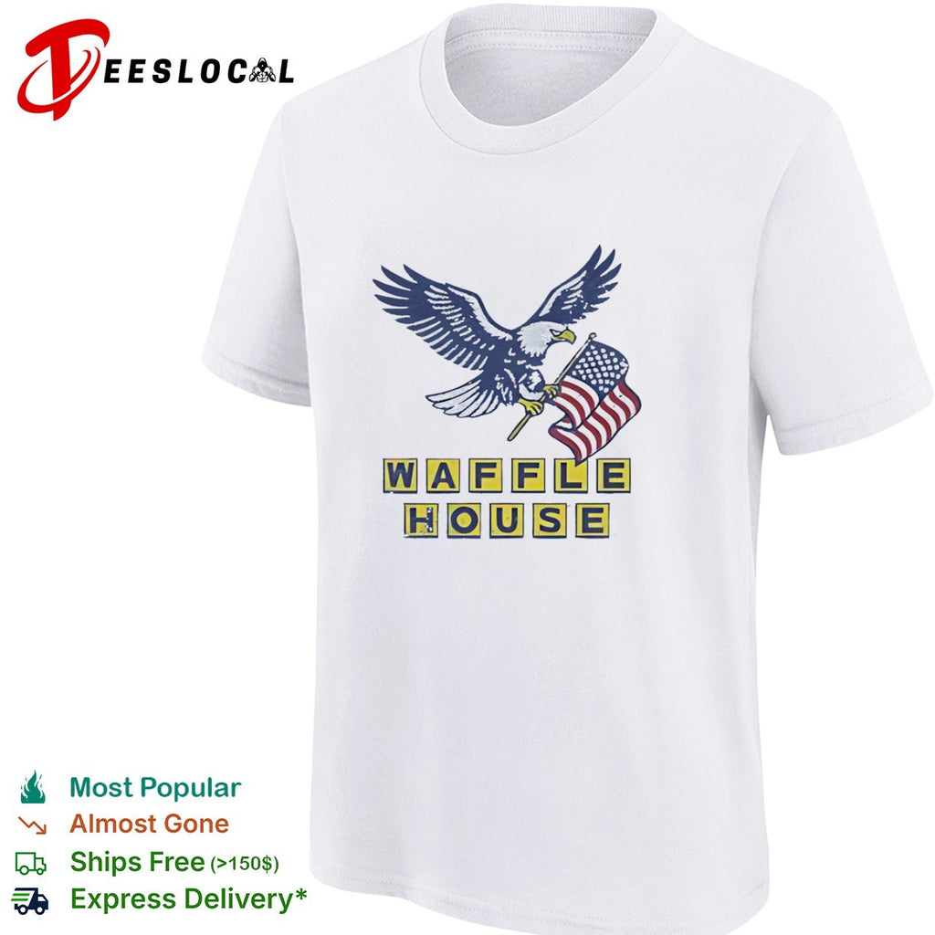 Distressed Waffle House Eagle with American Flag shirt