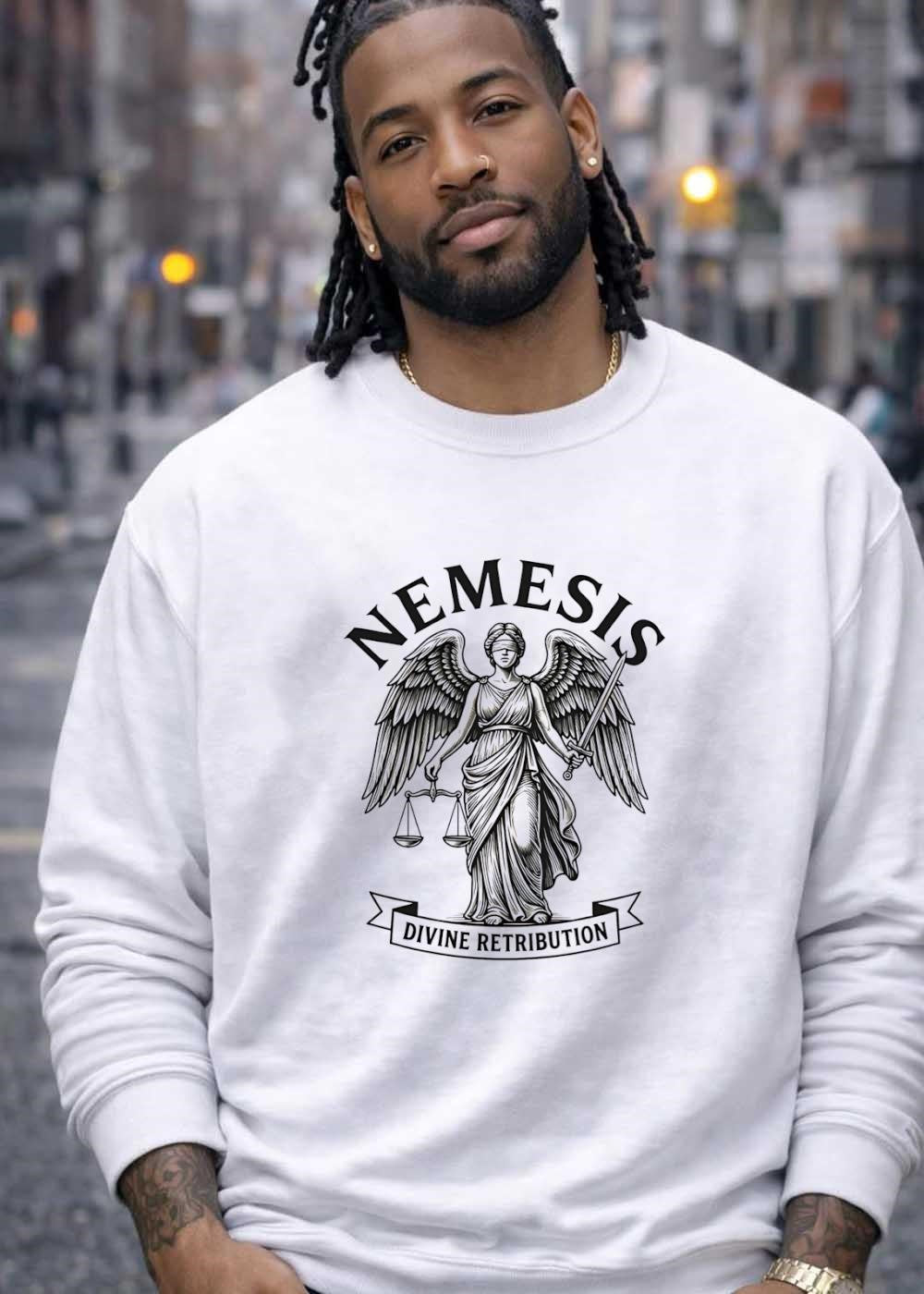 Divine Retribution Nemesis Angel Sword Scales shirt