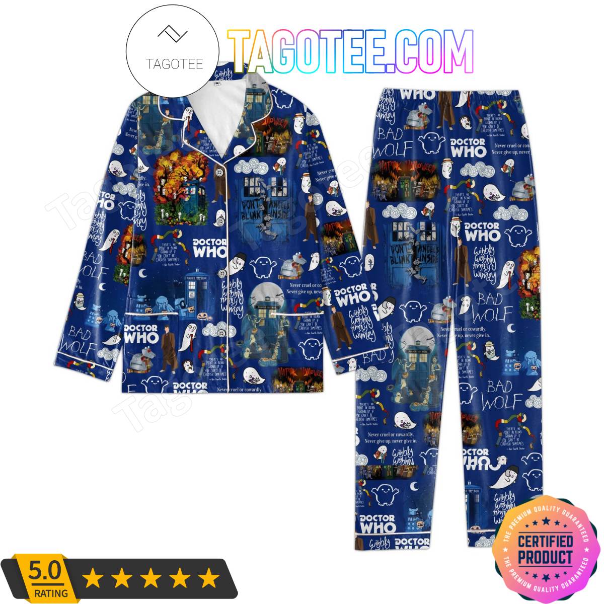 Doctor Who Wibbly Wobbly Timey Wimey Pajama Sets Sleepwear