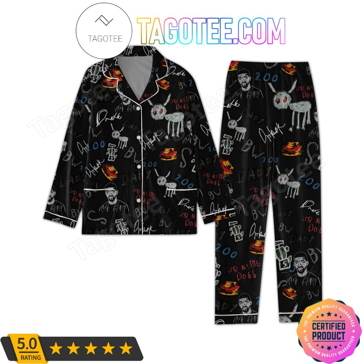 Drake For All The Dogs Sleepwear Pajama Set