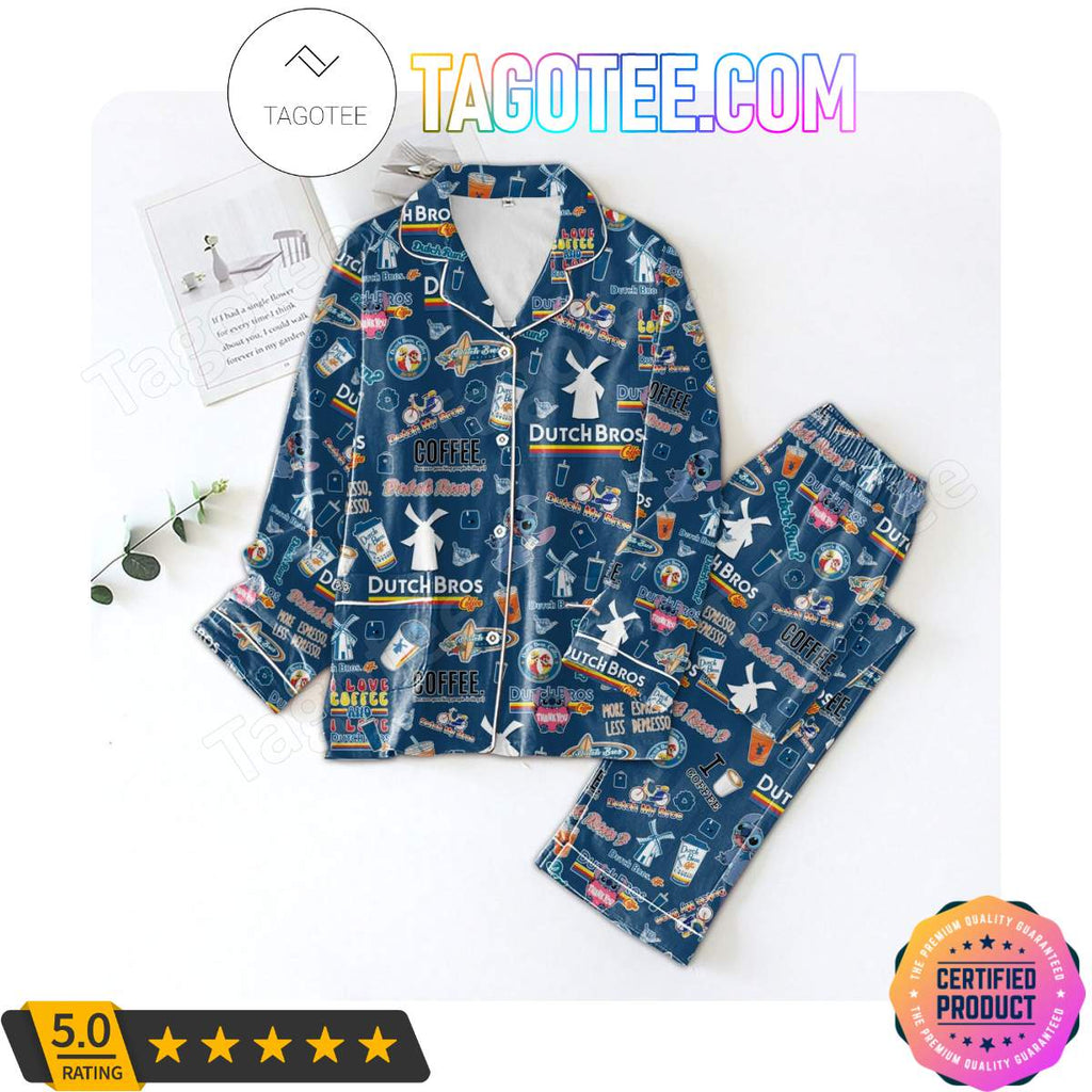 Dutch Bros Coffee Dutch My Bros Shirt Pant PJ Pajamas Set