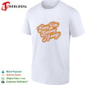 Easy like Sunday morning retro cursive lettering with small sun icon badge shirt