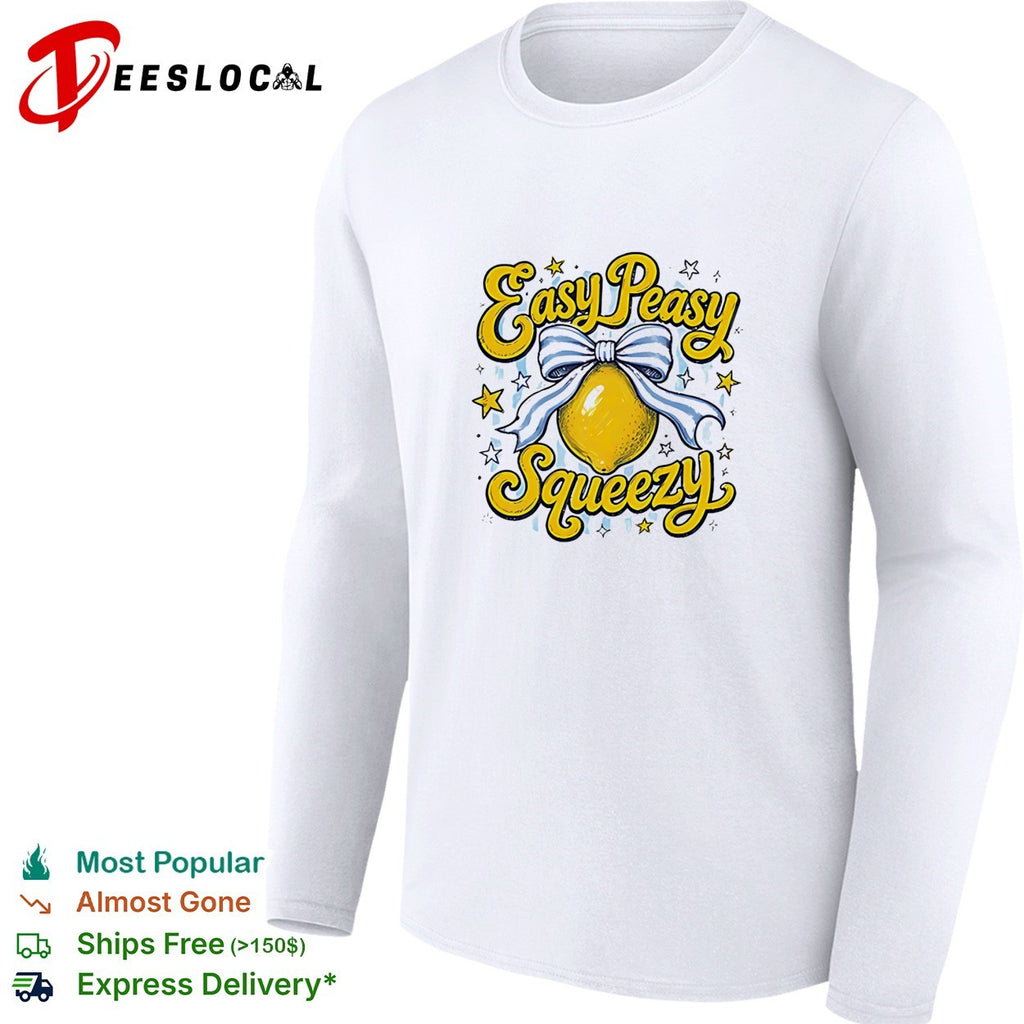 Easy peasy squeezy lemon wrapped in bow with sparkling stars lettering shirt