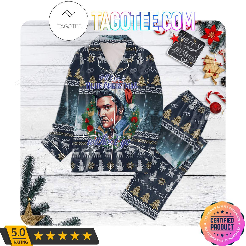 Elvis Presley I’ll Have A Blue Christmas Without You Sleepwear Pajama Pjs Set