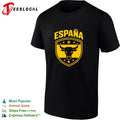 Espana bull head shield badge with horizontal stripes and stars emblem shirt