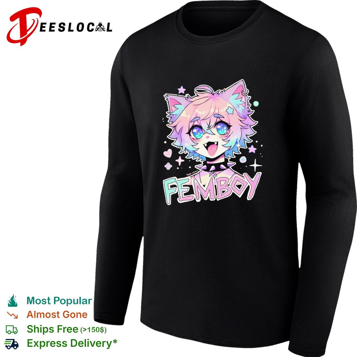 Femboy Pastel Anime Cat Boy Aesthetic kawaii shirt