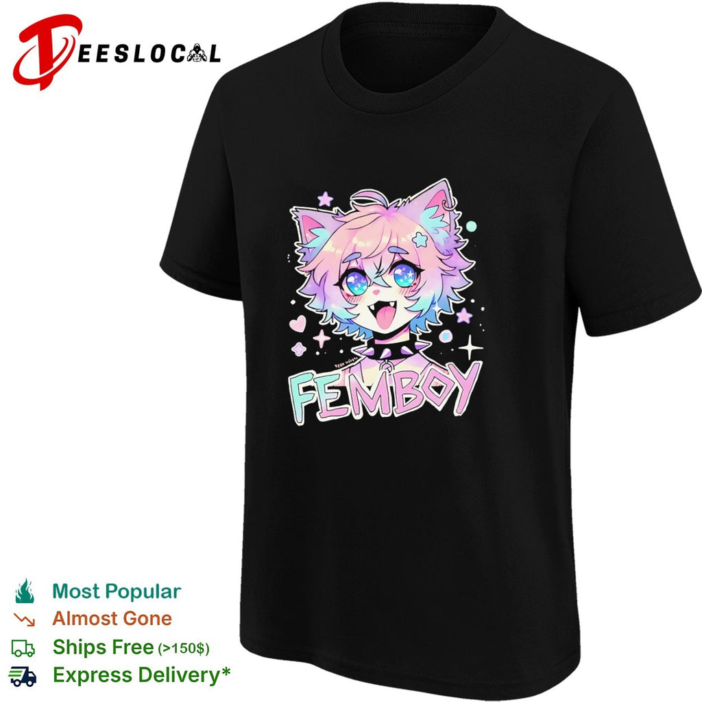 Femboy Pastel Anime Cat Boy Aesthetic kawaii shirt