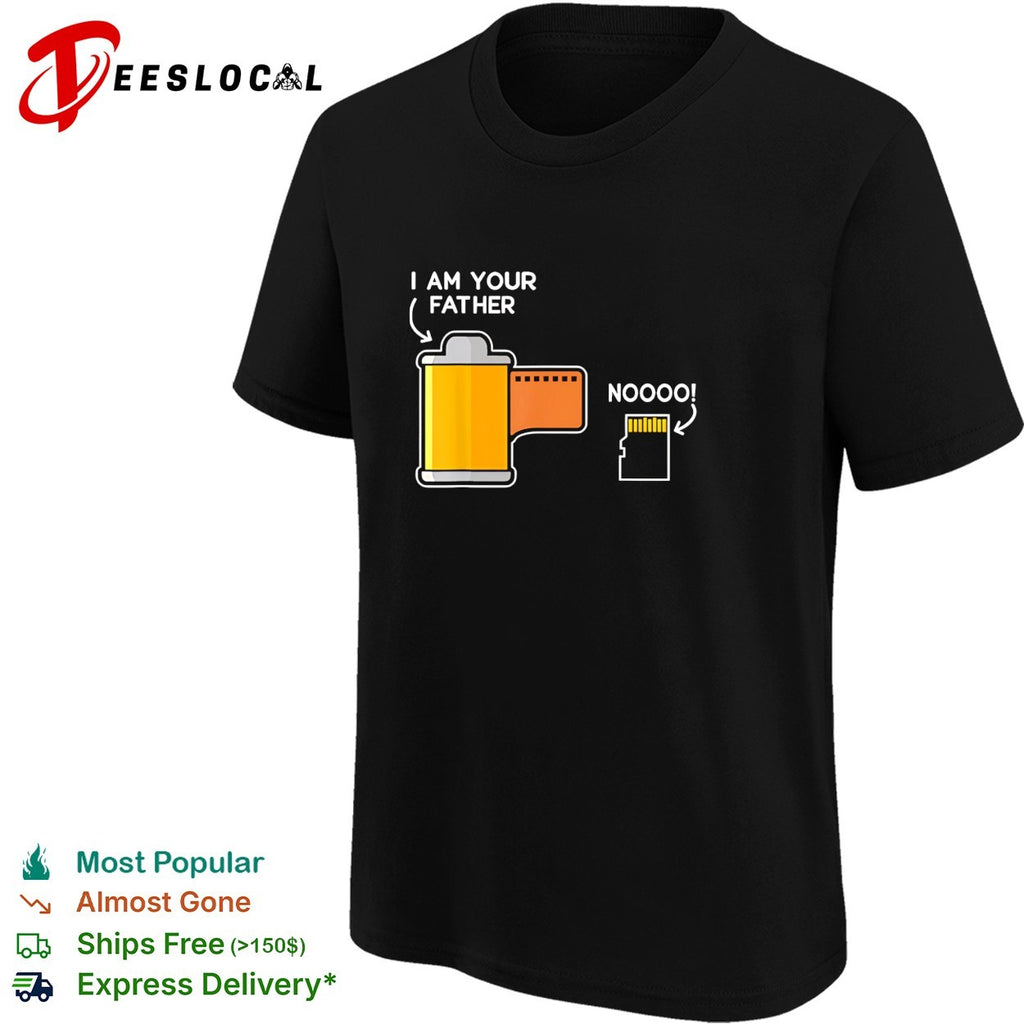 Film canister telling the scared SD memory card I am your father meme shirt