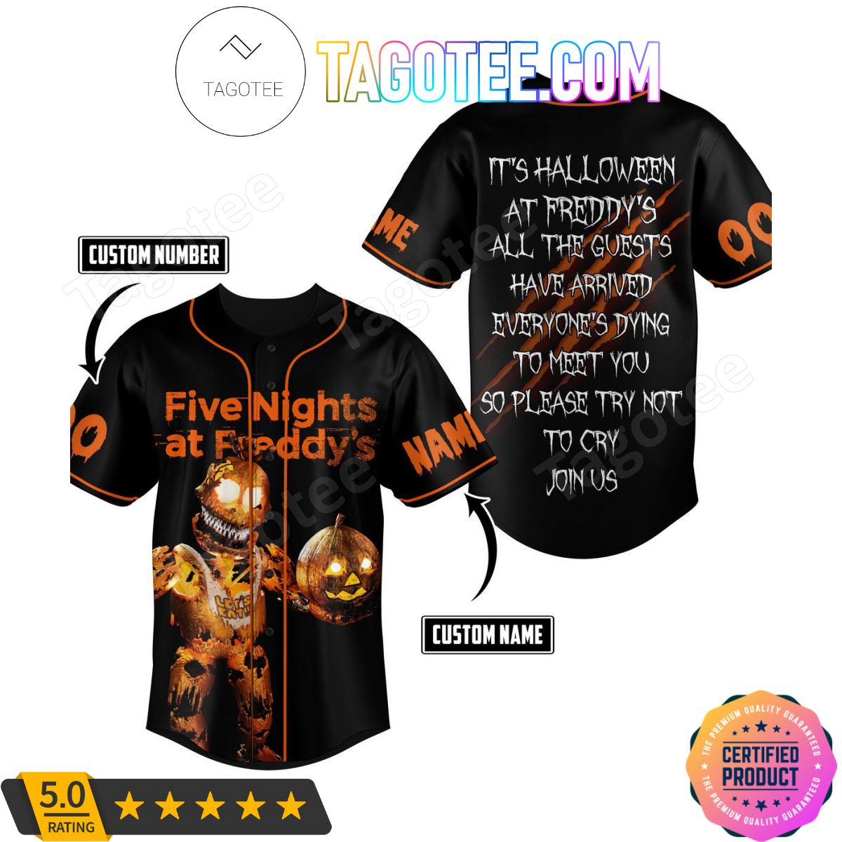 Five Nights At Freddy’s It’s Halloween At Freddy’s Personalized Baseball Jersey
