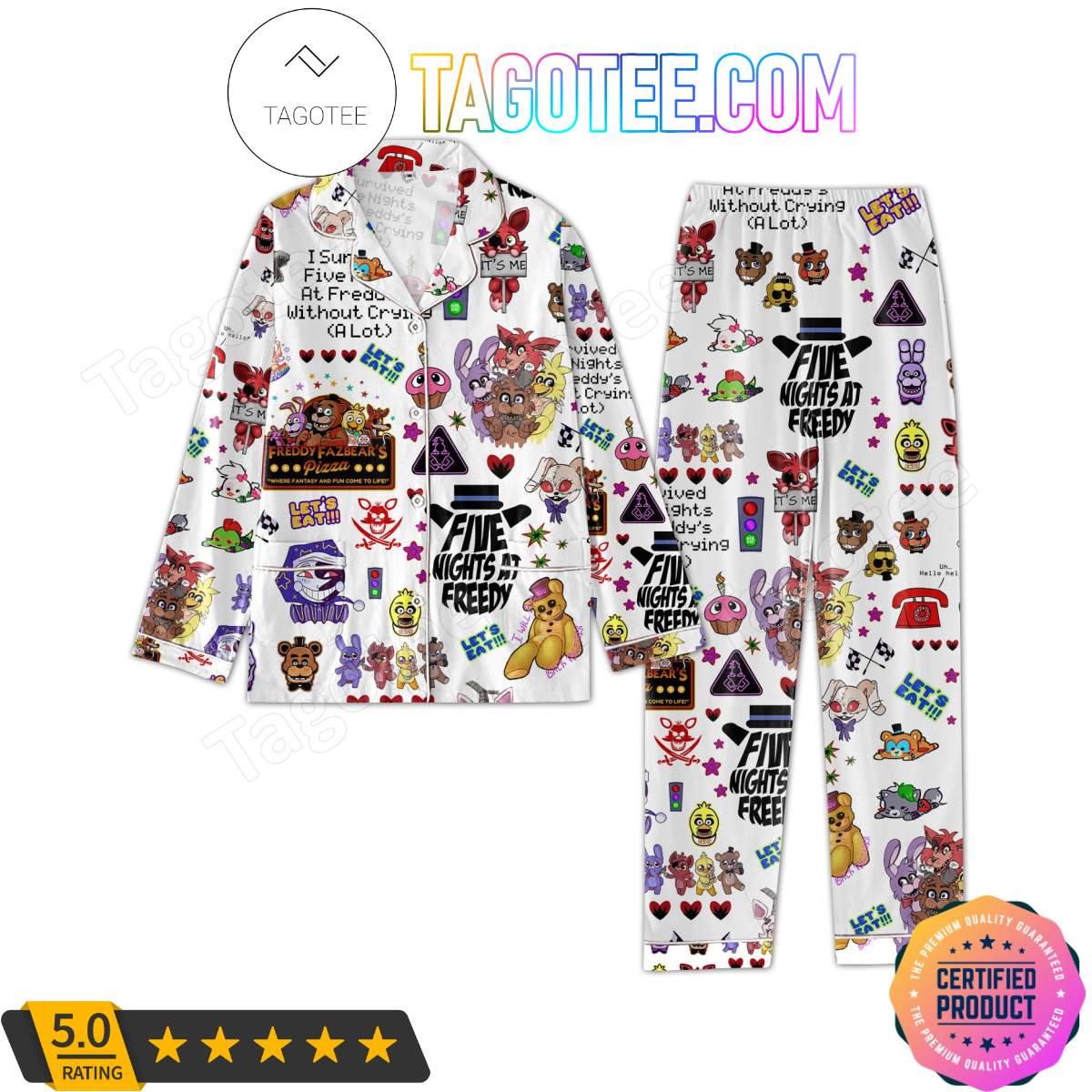 Five Nights At Freddy’s Without Crying A Lot Sleepwear Pajama Set