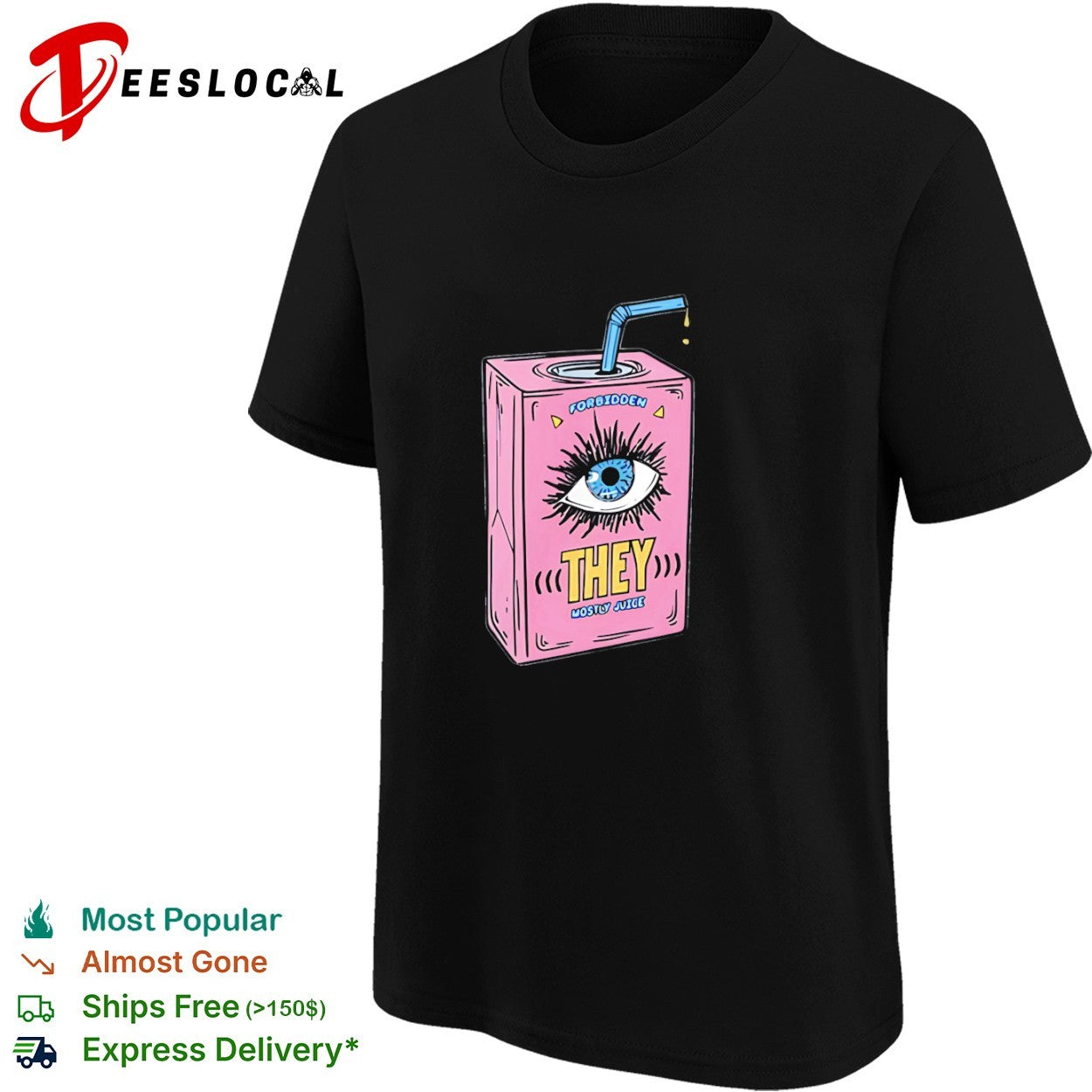Forbidden They Mostly Juice Box eye illustration shirt