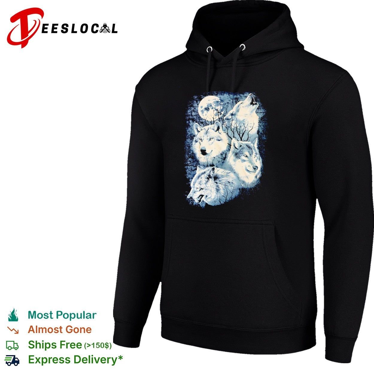 Four Wolves Howling at the Moon shirt
