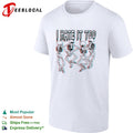 Four skeletons dancing in a row holding hands I hate it too 3D glasses effect shirt