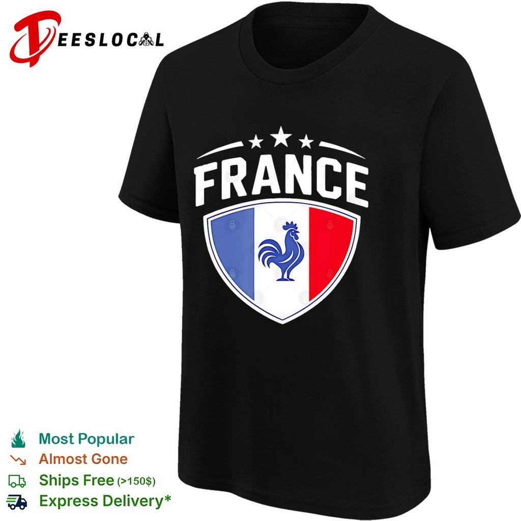 France National Soccer Team Rooster Shield Logo shirt