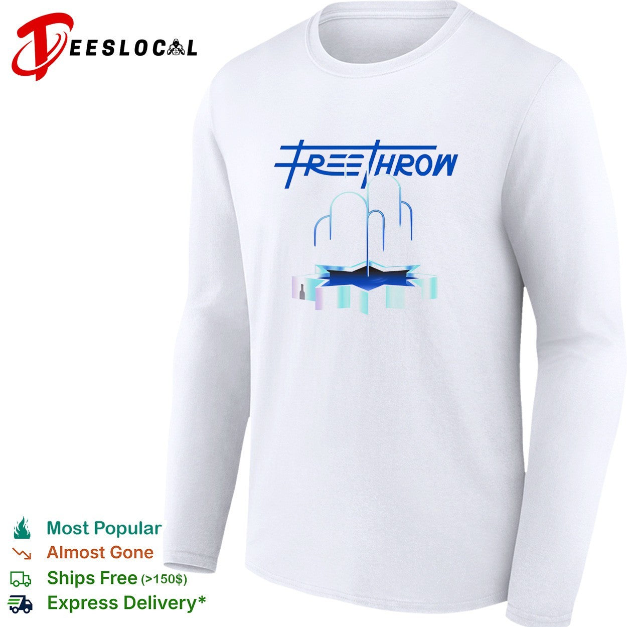 Free Throw band logo with abstract three tiered fountain graphic shirt