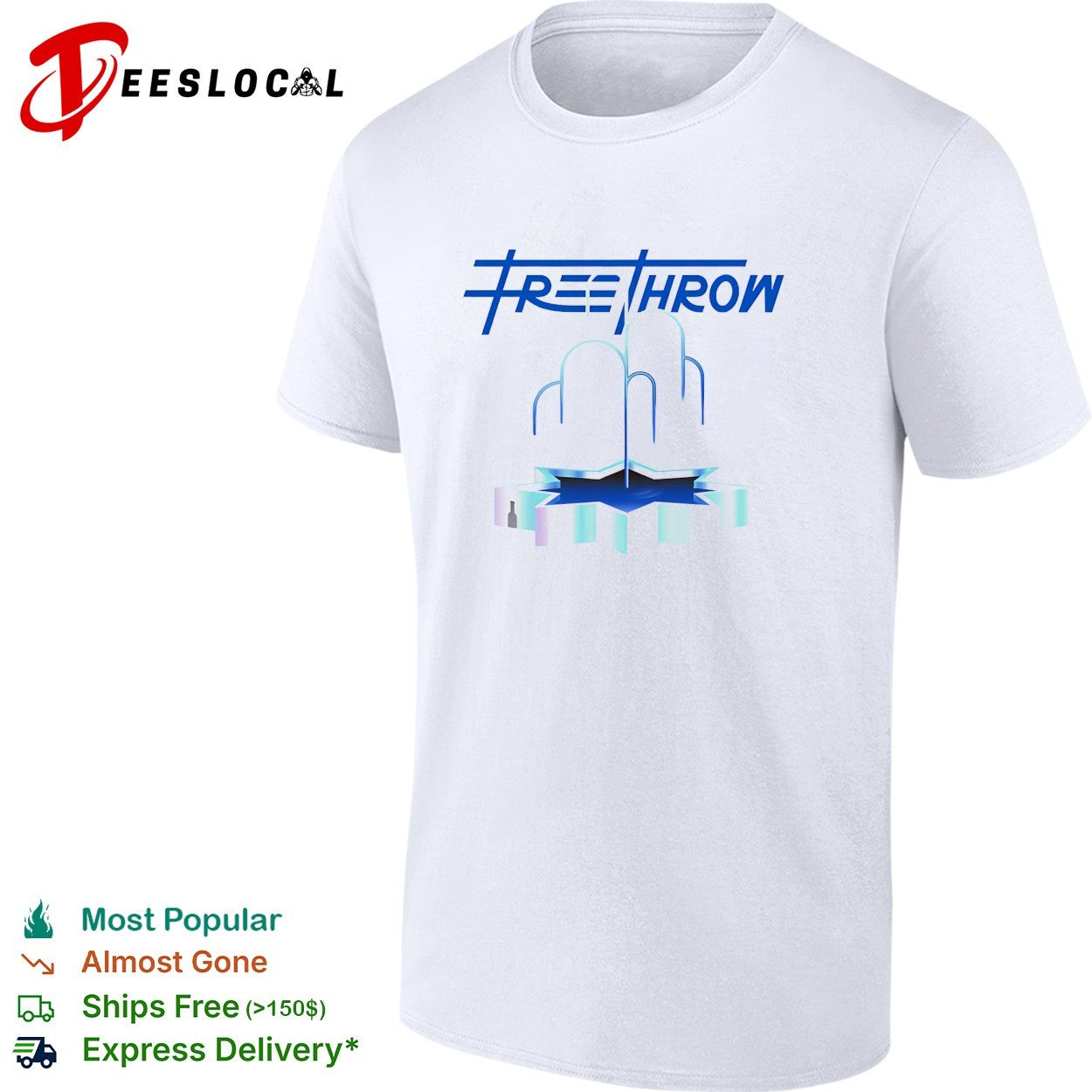 Free Throw band logo with abstract three tiered fountain graphic shirt