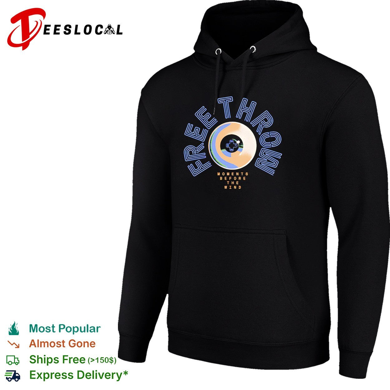 Free Throw moments before the wind circular vinyl record and eye emblem shirt