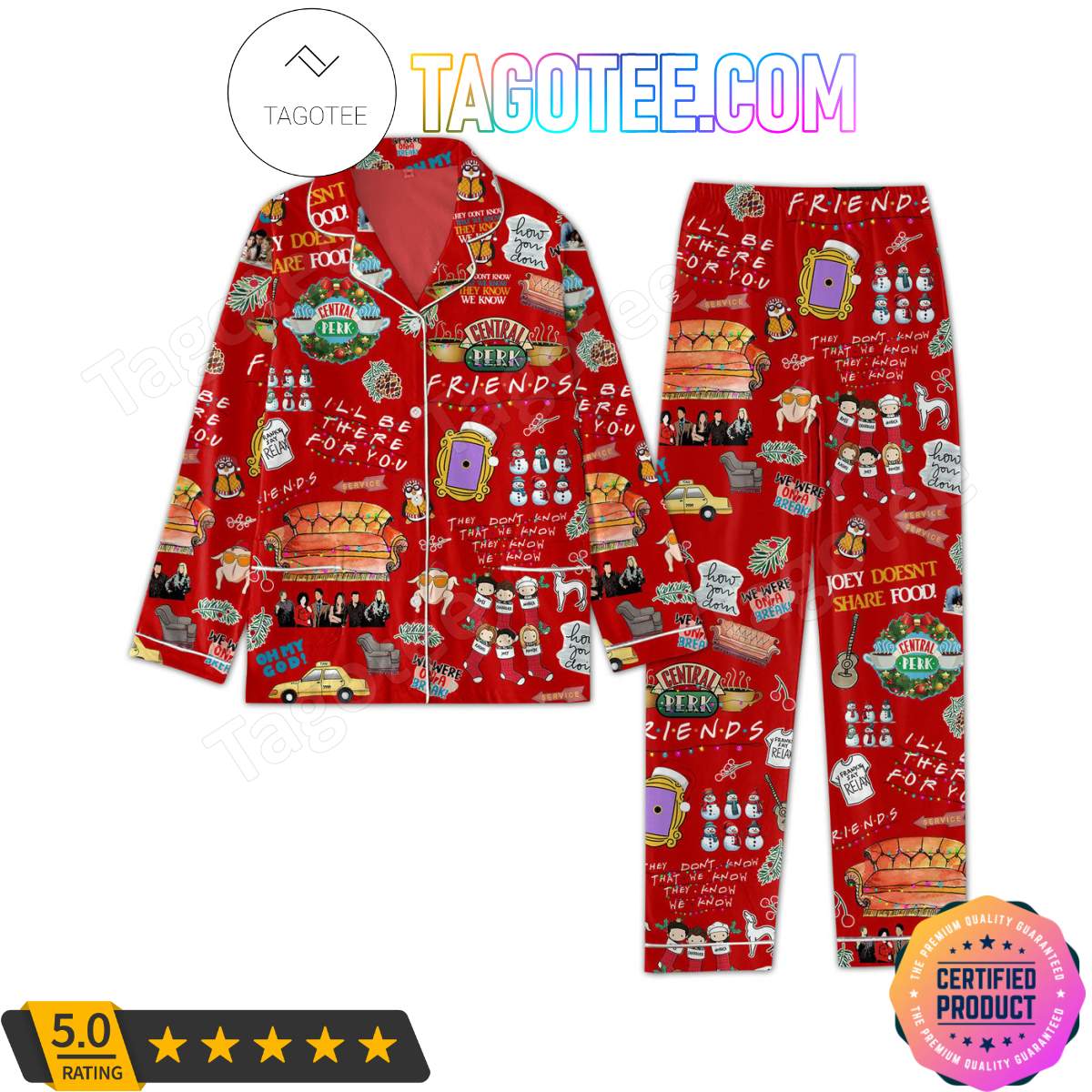 Friends I’ll Be There For You Shirt Pant PJ Pajamas Set