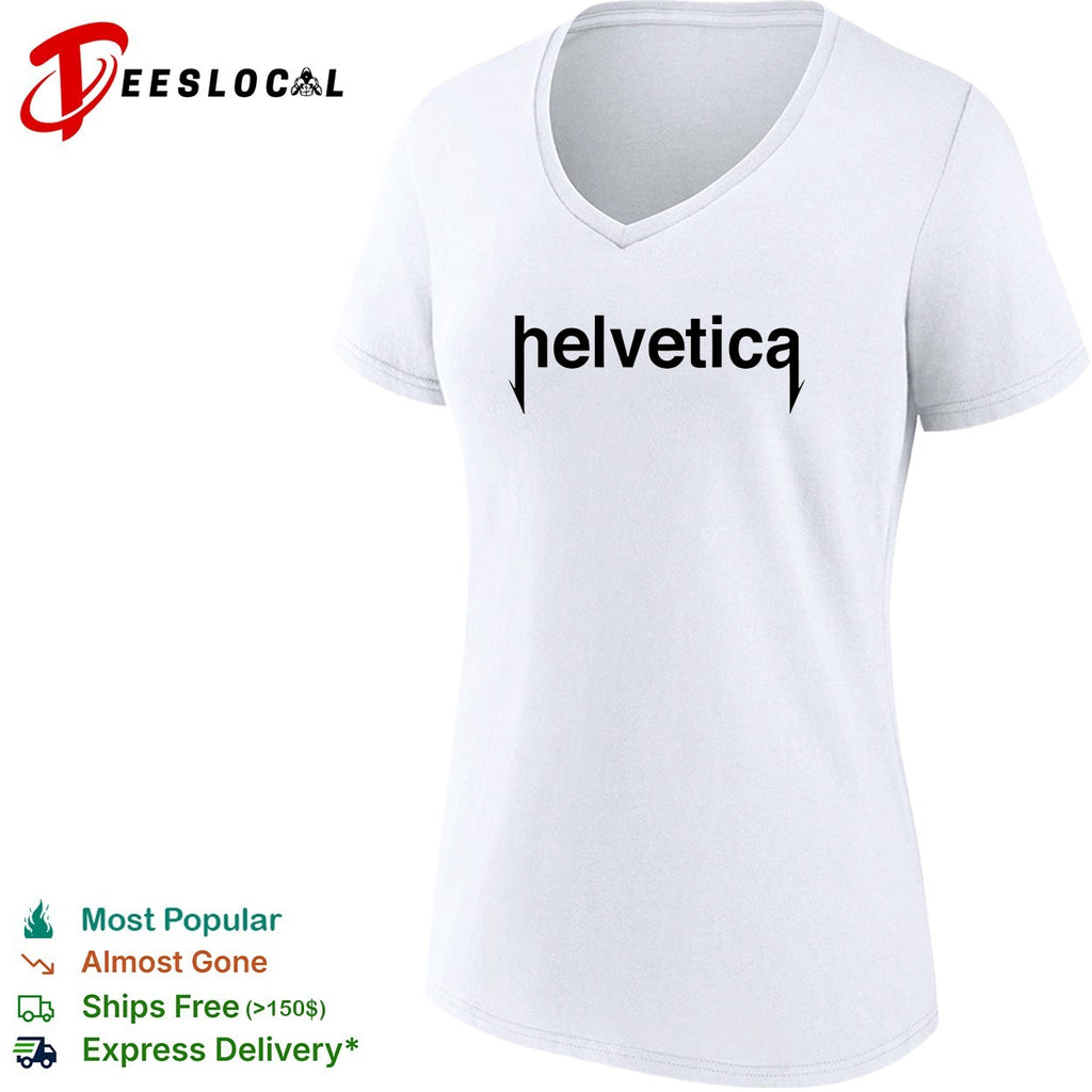 Funny metal Helvetica font shirt
