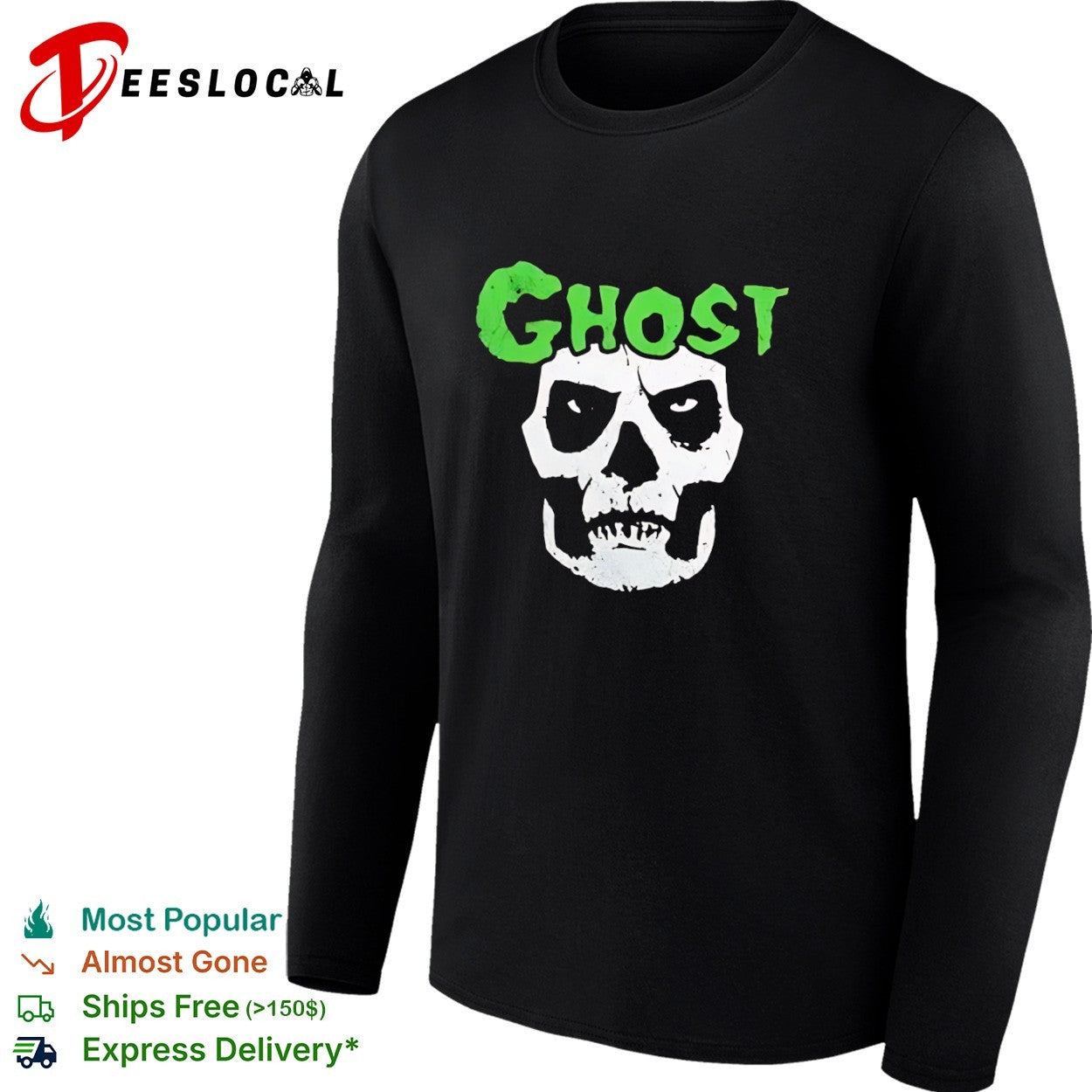 Ghost Misfits Skull Logo Heavy Metal Horror Punk shirt