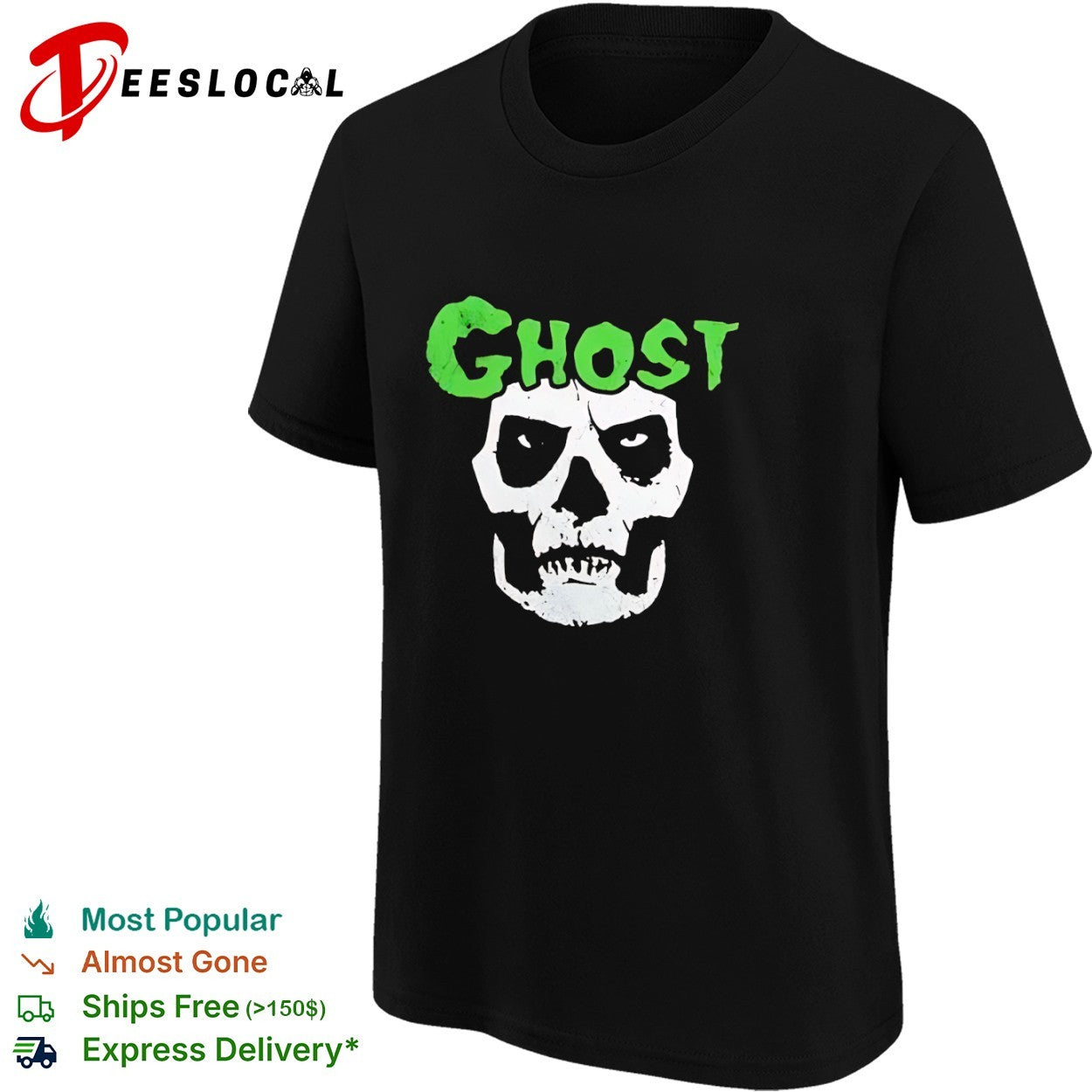 Ghost Misfits Skull Logo Heavy Metal Horror Punk shirt