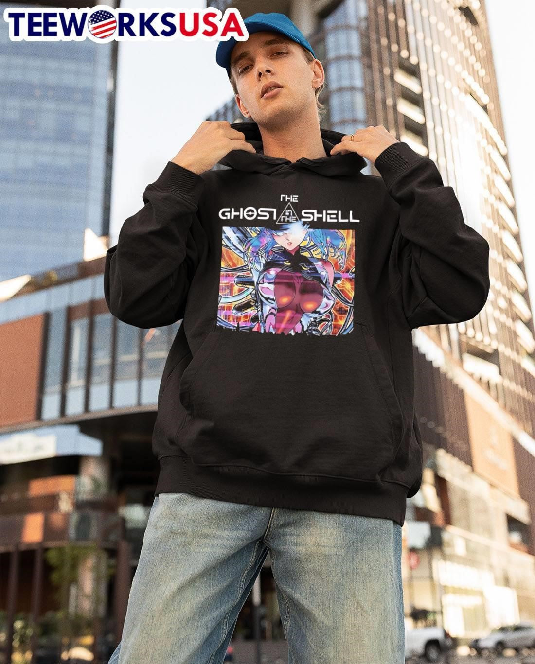 Ghost in the Shell Cyborg Anime Sci-Fi Cyberpunk Graphic T-Shirt