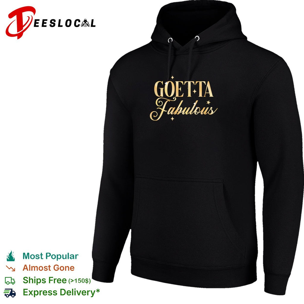 Goetta fabulous gold glitter cursive lettering with sparkling twinkling stars shirt