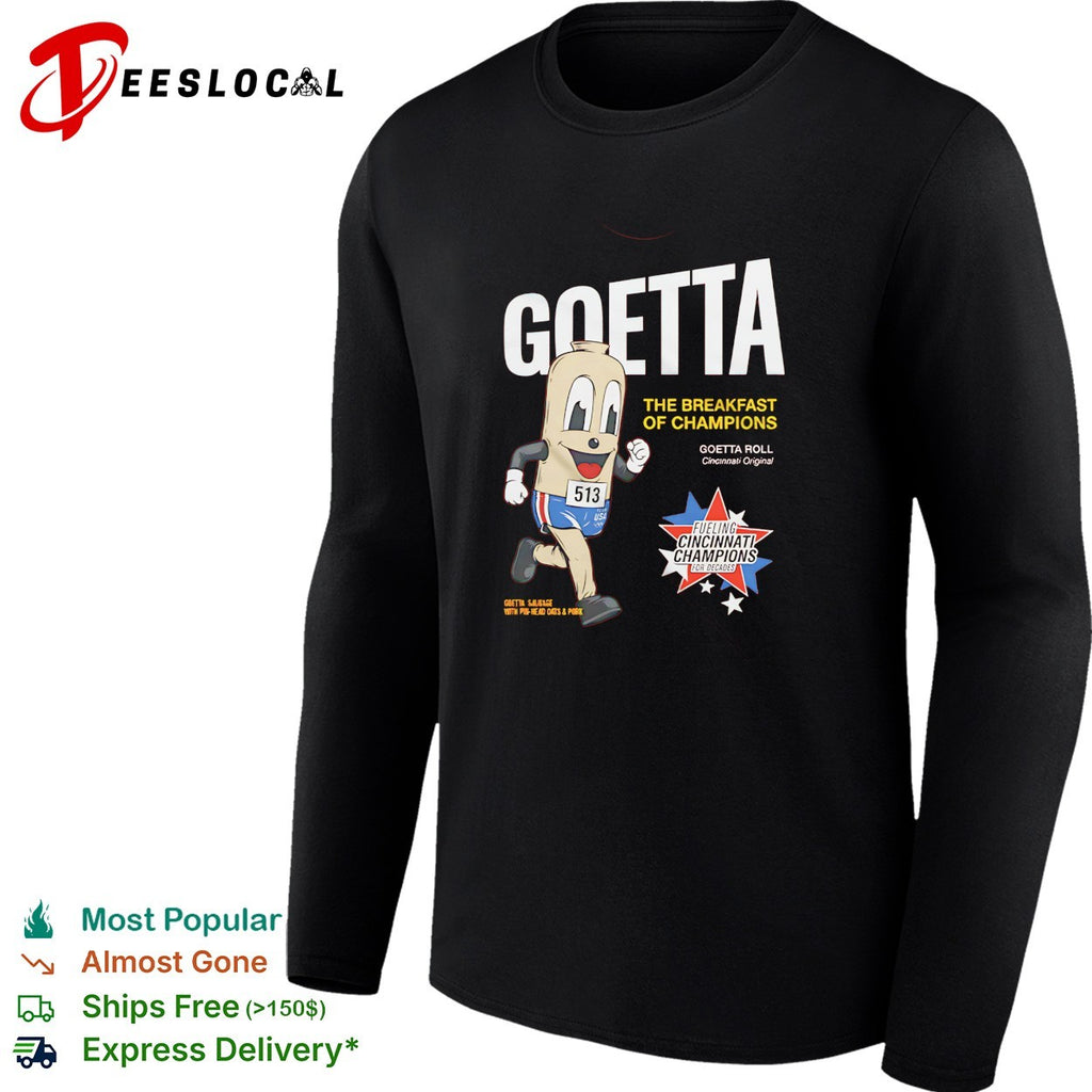 Goetta mascot running marathon race bib 513 breakfast of champions cincinnati shirt