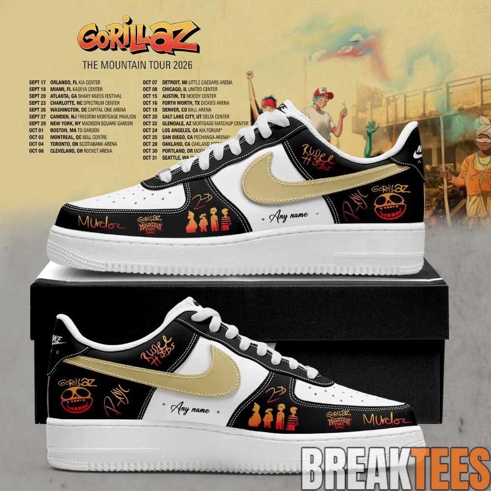 Gorillaz The Mountain Tour 2026 Signature Custom AF1 Shoes