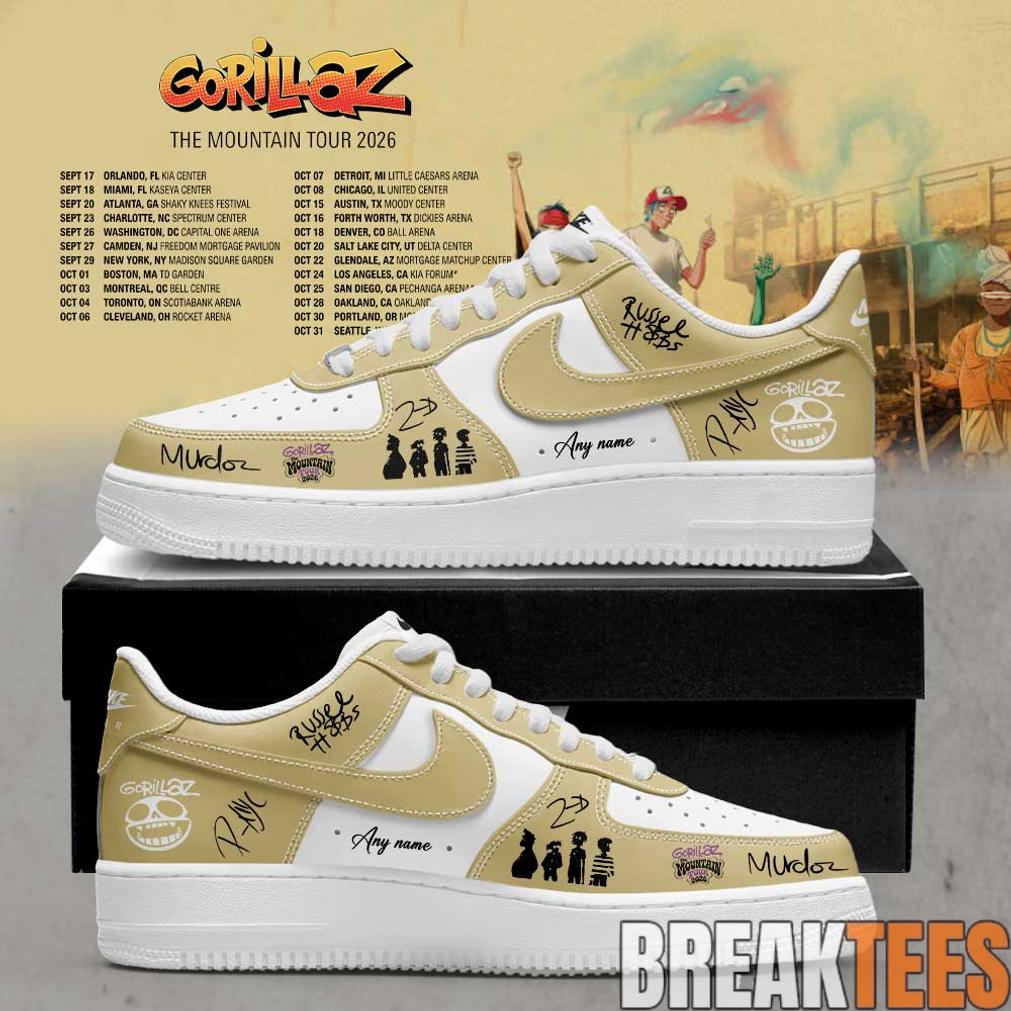 Gorillaz The Mountain Tour 2026 Signature Custom AF1 Shoes