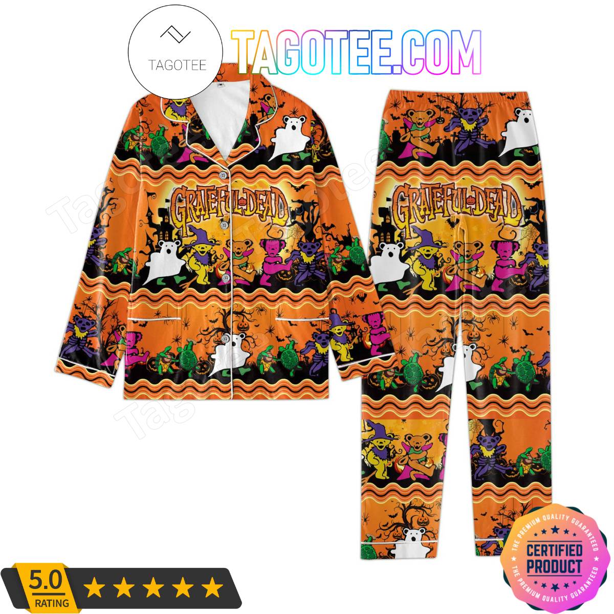 Grateful Dead Halloween Pattern Pajama Sets Sleepwear