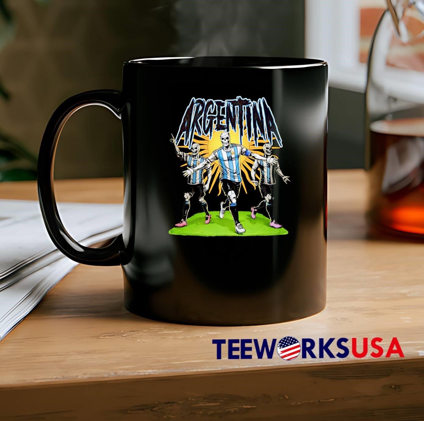 Grim Reaper Soccer Fans Argentina T-Shirt