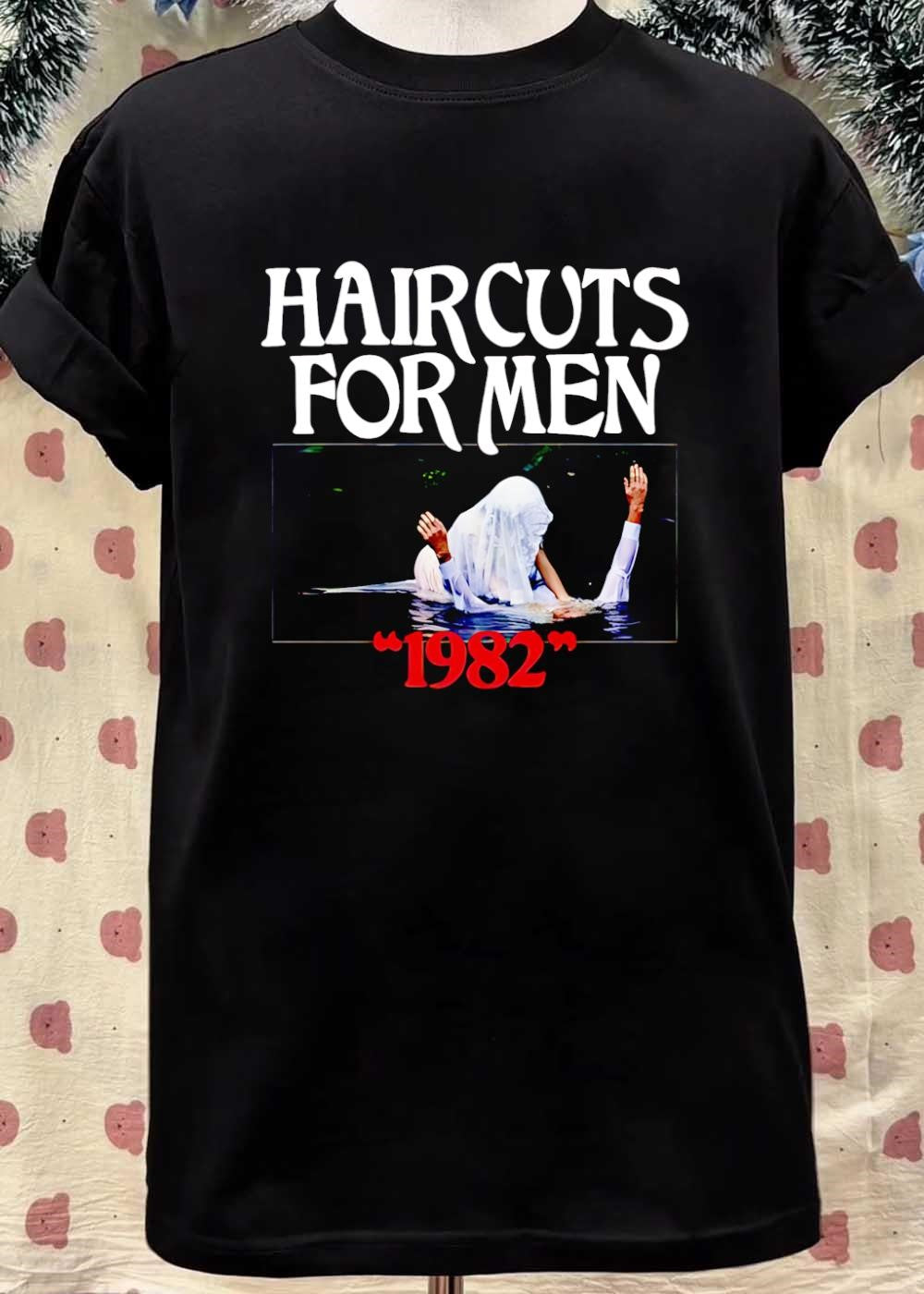 Haircuts for Men 1982 Person Wearing Veil Emerging from Water Shirt