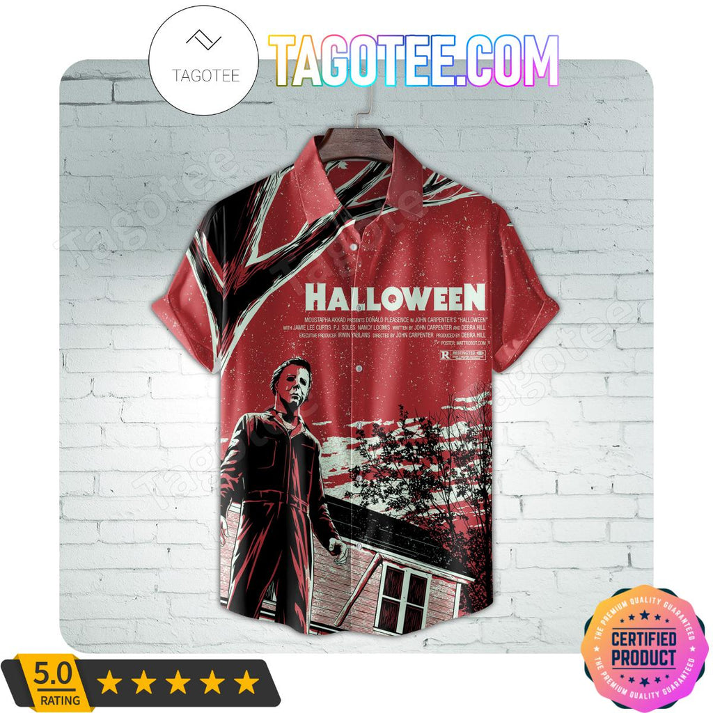 Halloween Michael Myers Snowfall Men Aloha Casual Shirt