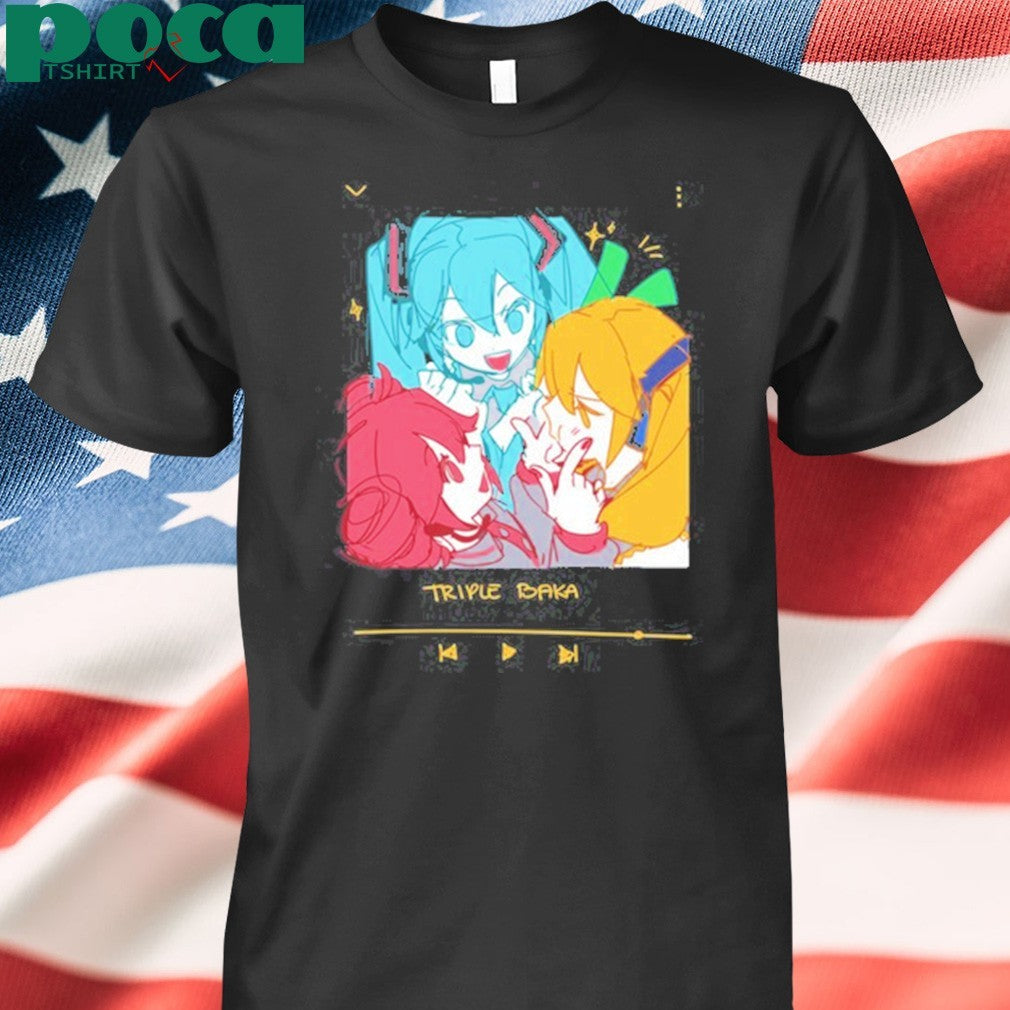 Hatsune Miku Kasane Teto Triple Baka Tee Unisex T-shirt, Sweatshirt, Hoodie (1)