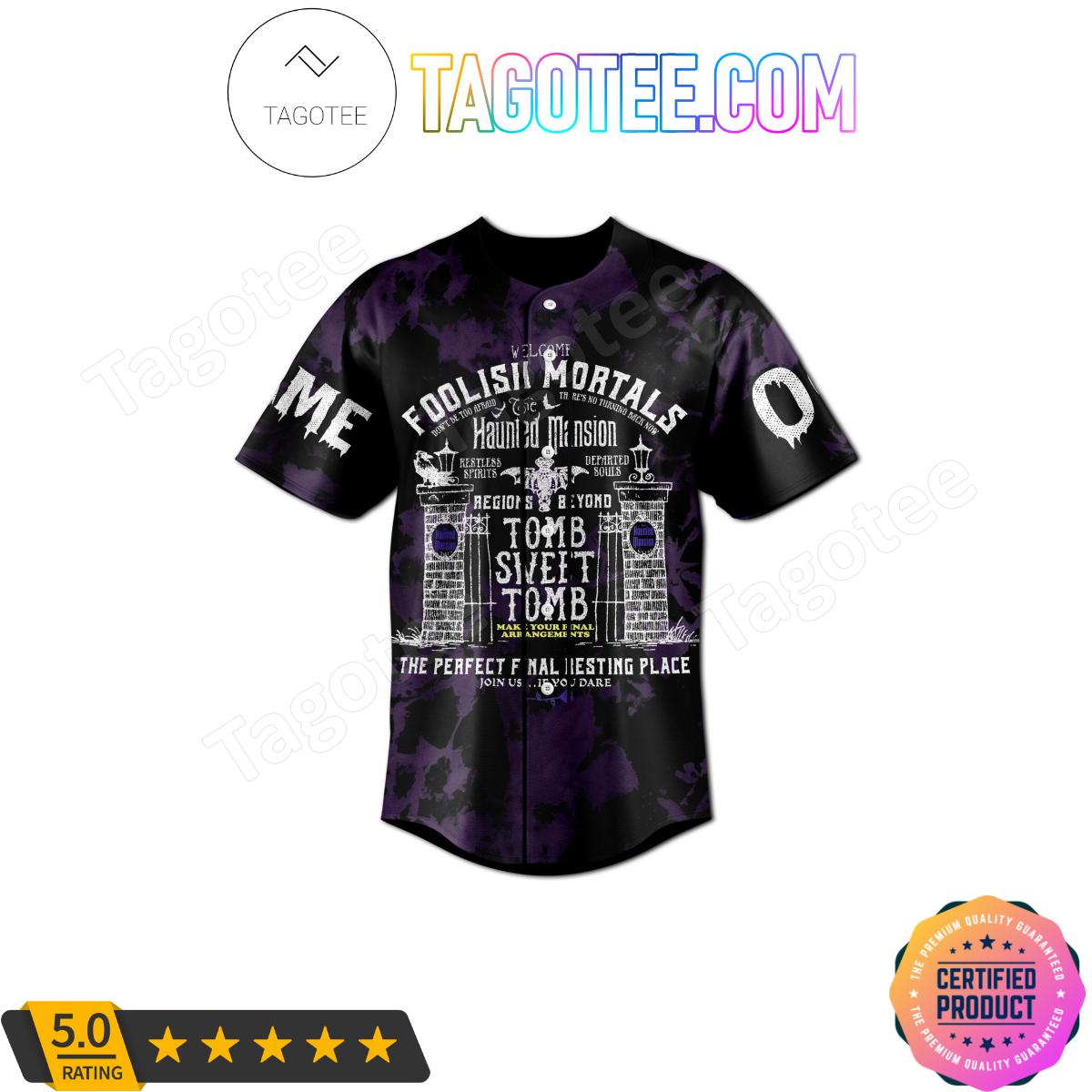 Haunted Mansion Foolish Mortals Personalized Baseball Jersey