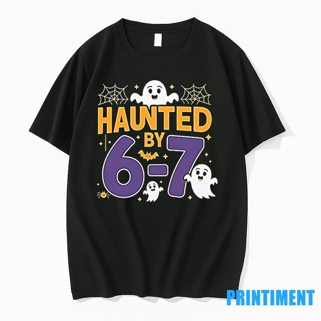 Haunted By 6 7 Tiktok Viral Quote Halloween Six Seven Meme Tshirts Sweater Unisex , , , Long Sleeve Tee
