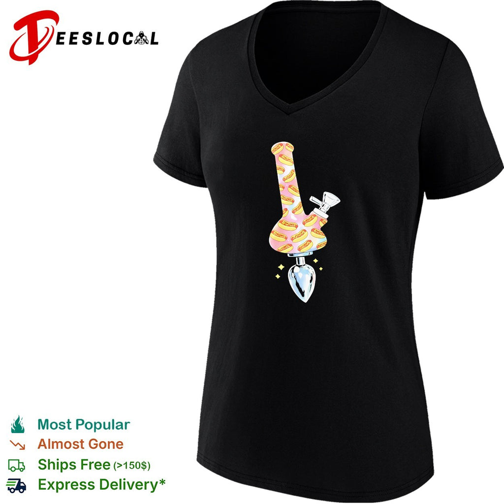Hotdog Bong Buttplug funny shirt