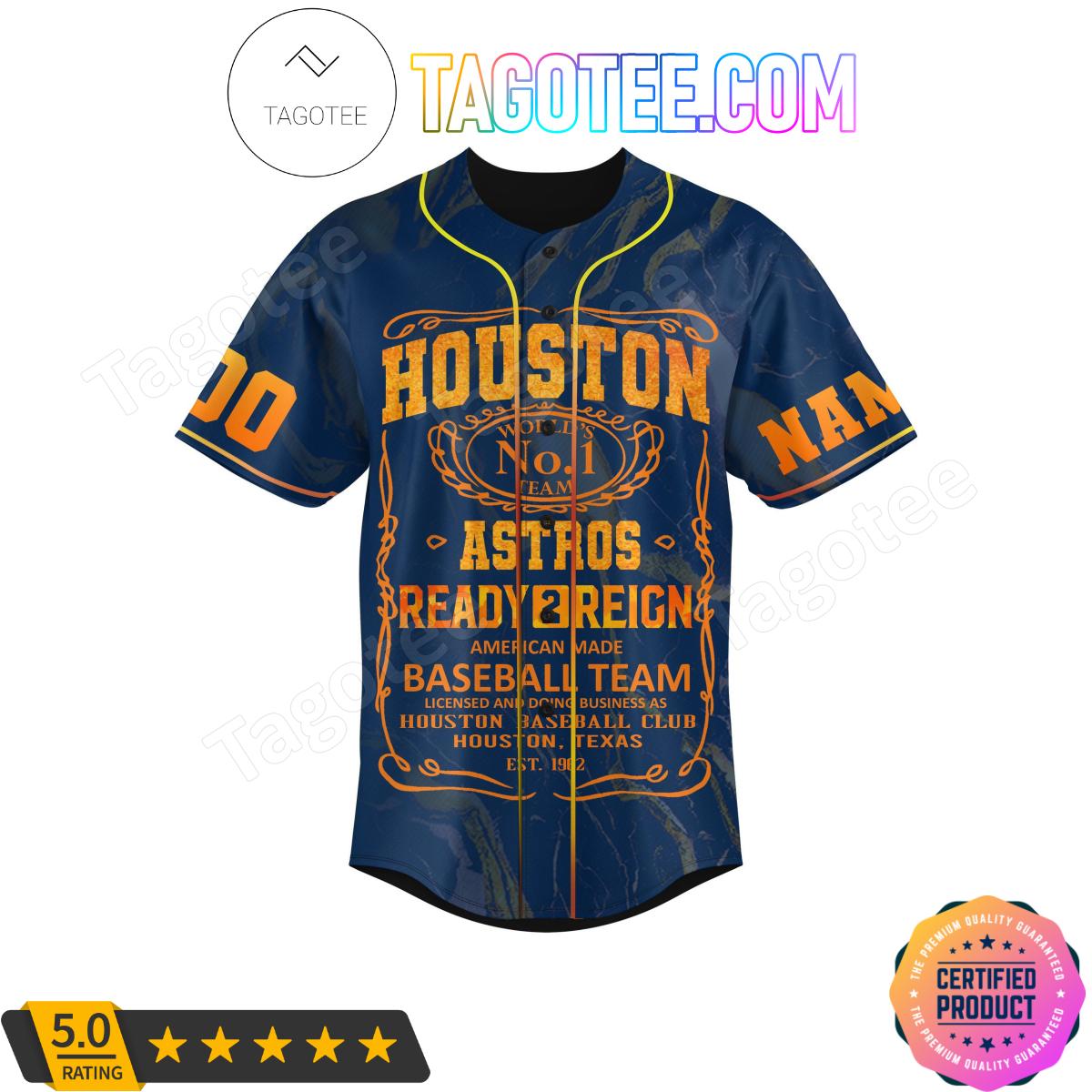 Houston Astros Ready 2 Reign Personalized Baseball Jersey