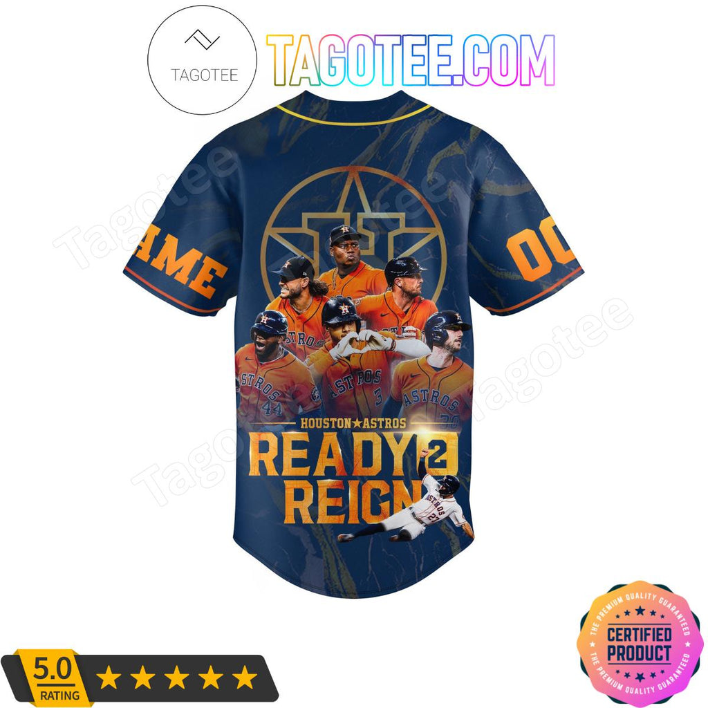 Houston Astros Ready 2 Reign Personalized Baseball Jersey