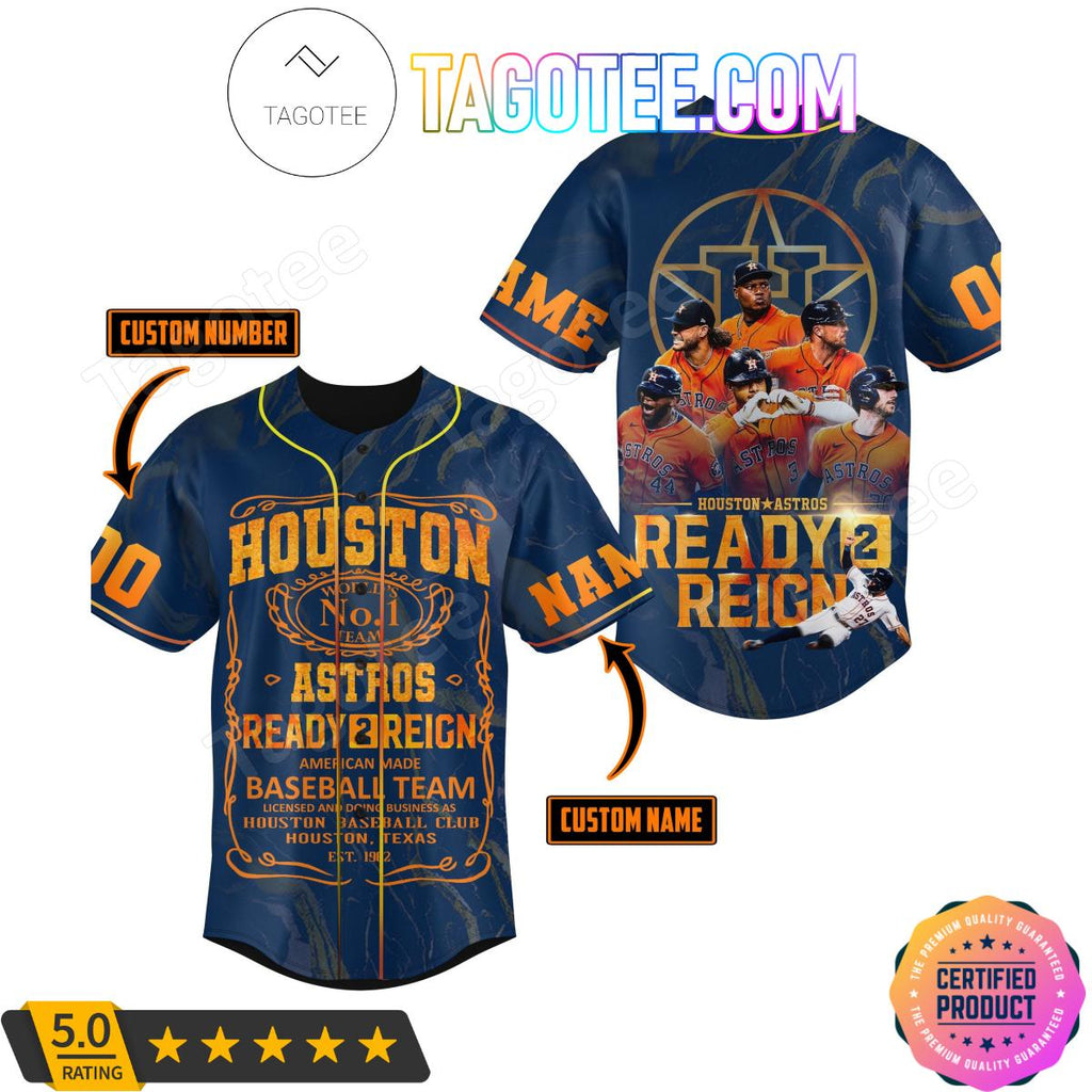 Houston Astros Ready 2 Reign Personalized Baseball Jersey