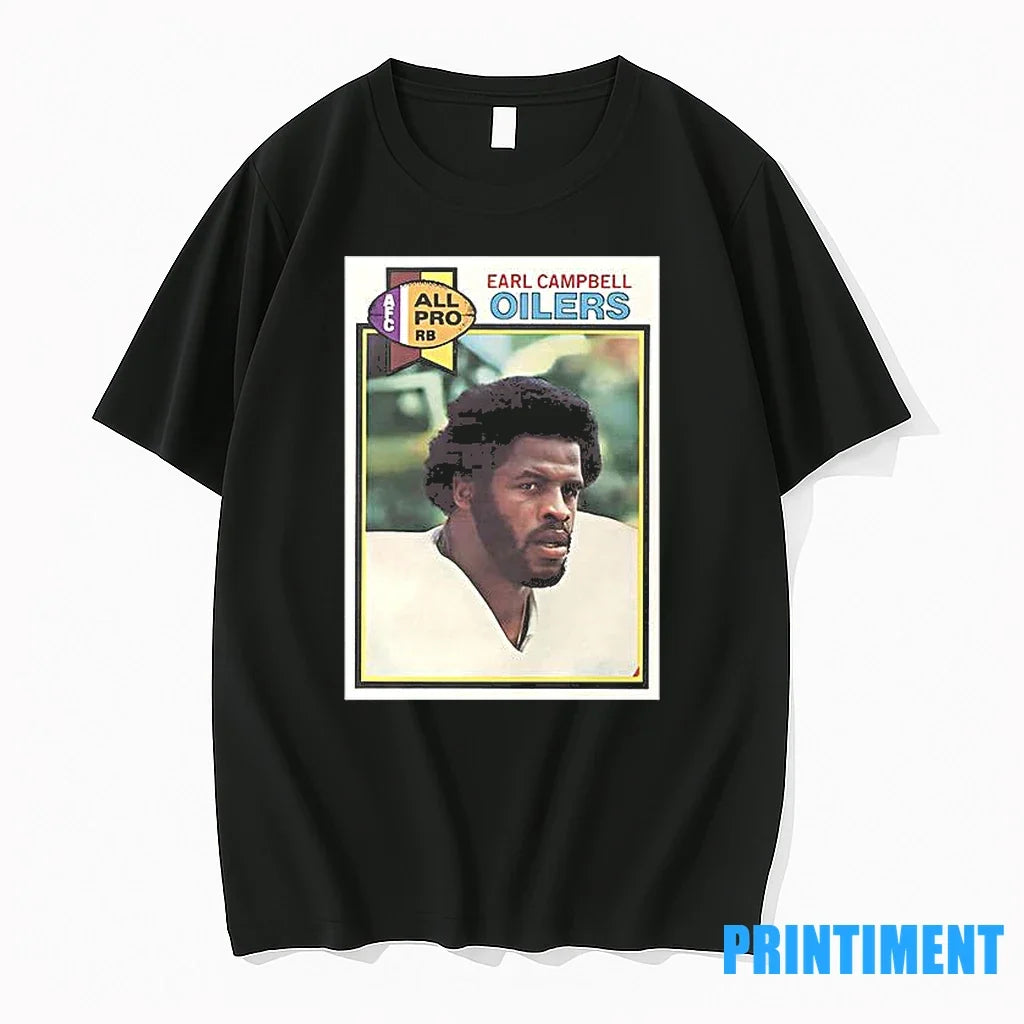 Houston Oilers Earl Campbell Trading Card Tshirts Sweater Unisex , , , Long Sleeve Tee