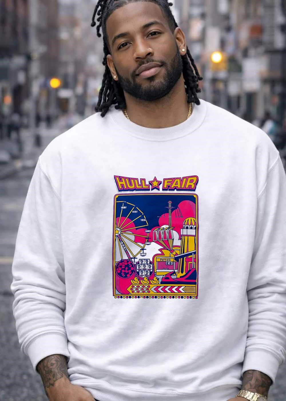 Hull Fair Fun Retro Poster Style Patties Carnival Attraction T-Shirt
