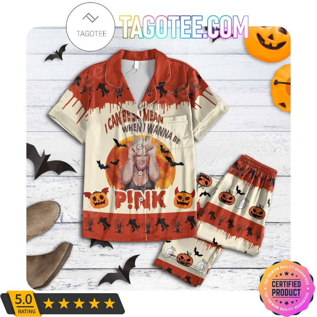 I Can Be So Mean When I Wanna Be Pink Halloween Women’s Pajamas Set