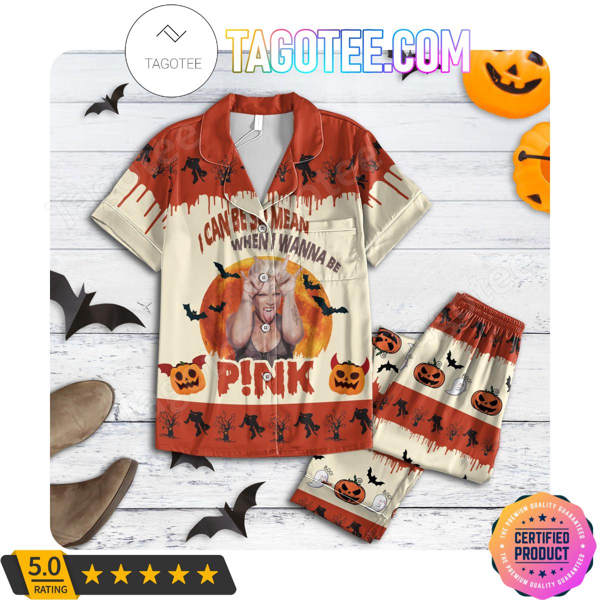 I Can Be So Mean When I Wanna Be Pink Halloween Women’s Pajamas Set