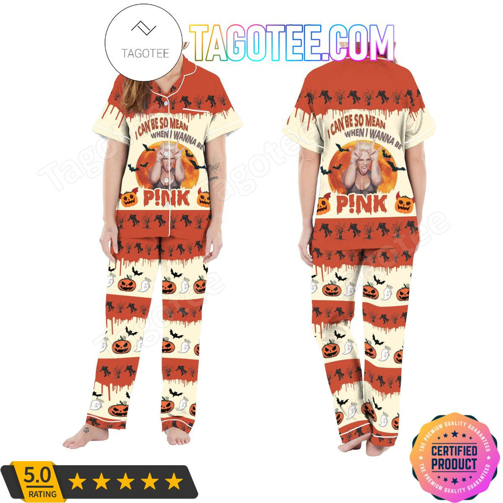 I Can Be So Mean When I Wanna Be Pink Halloween Women’s Pajamas Set