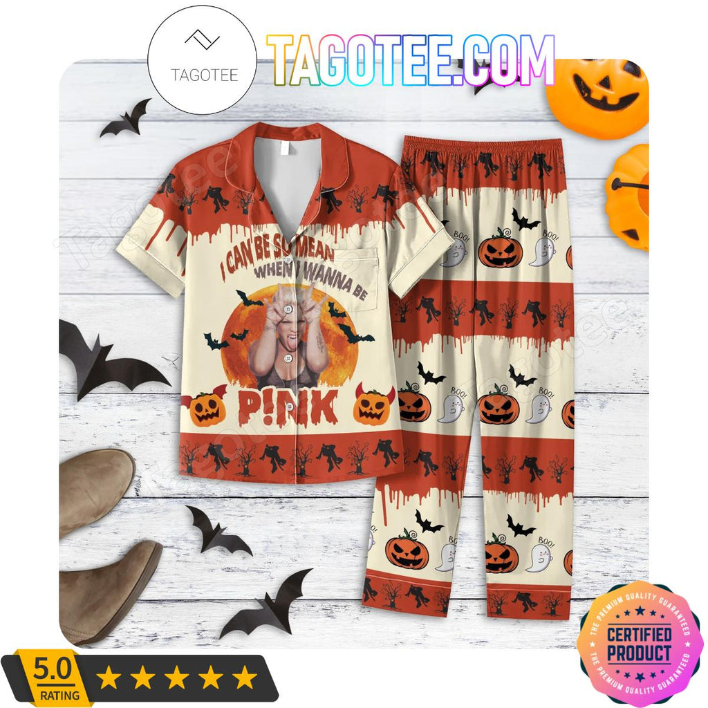 I Can Be So Mean When I Wanna Be Pink Halloween Women’s Pajamas Set
